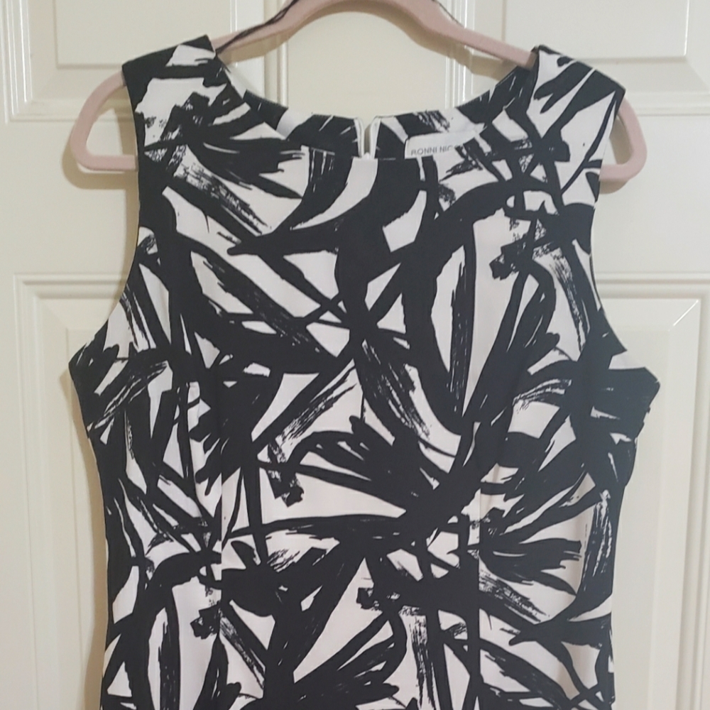 Ronnie Nicole knee length, black and white dress.